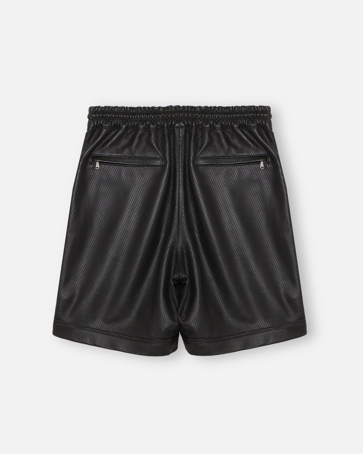 LEATHER BASKETBALL SHORTS - BLACK