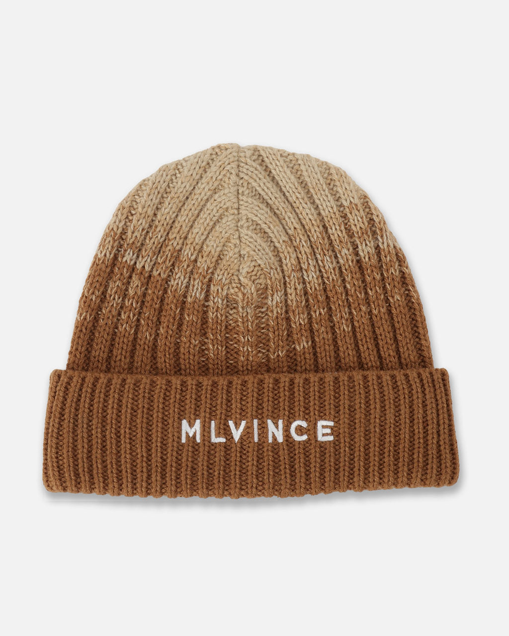 CLASSIC LOGO RIBBED BEANIE - BROWN