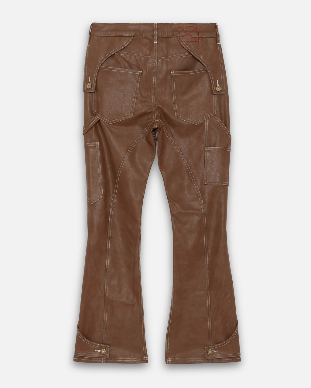 FAUX LEATHER HOLSTER PANTS - BROWN
