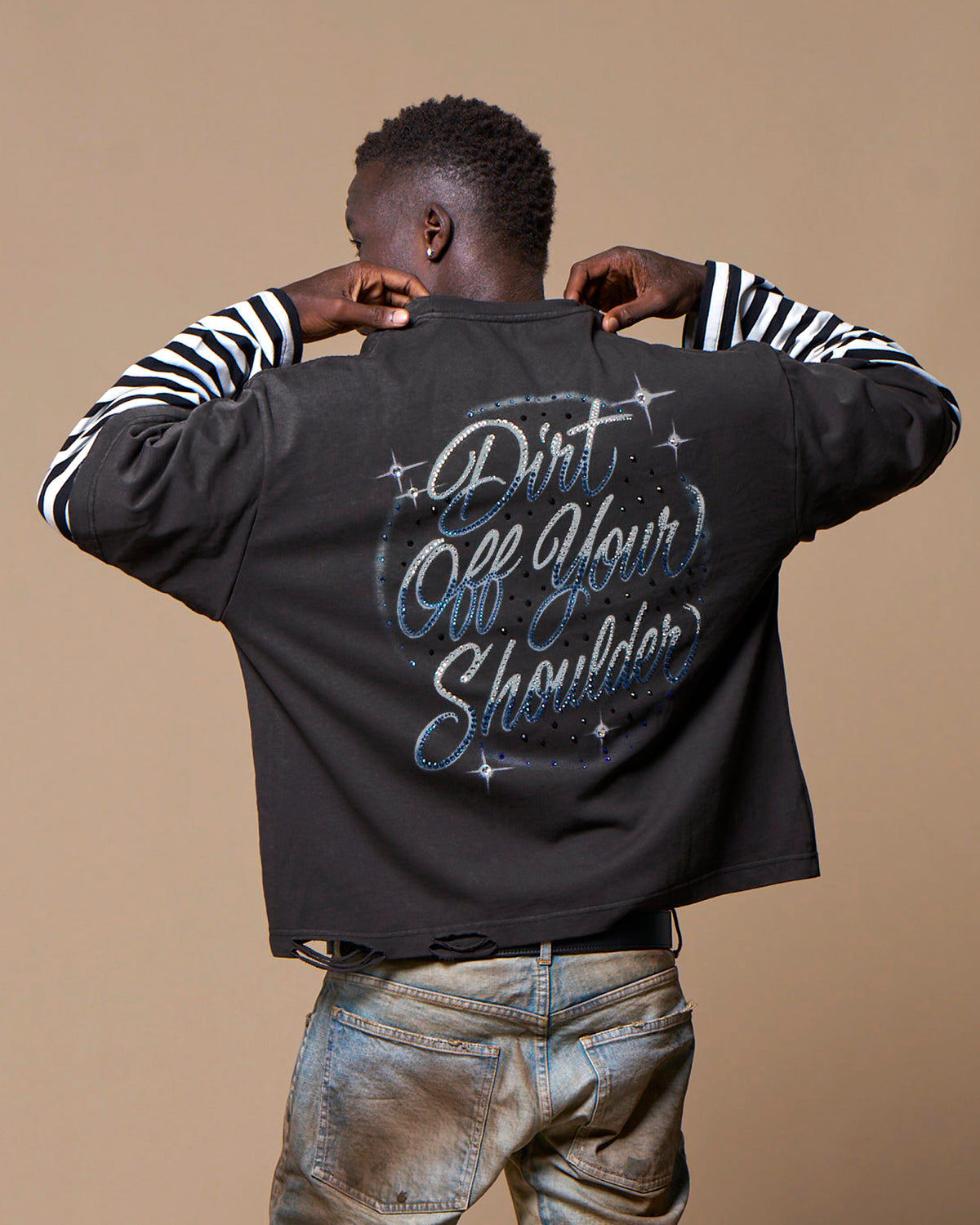 BKNY LAYERED LS TEE - WASHED BLACK