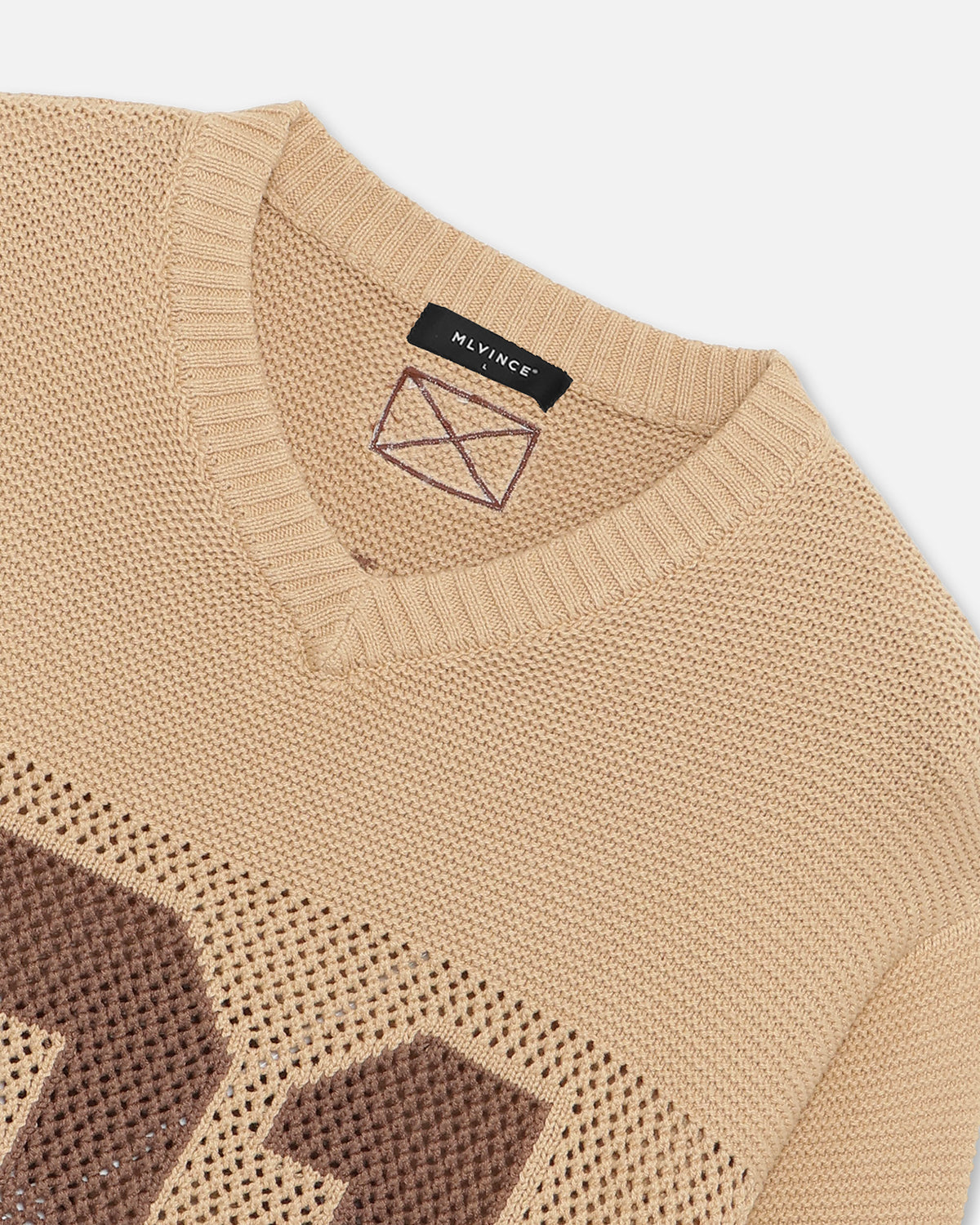 KNIT FOOTBALL TOP - BEIGE