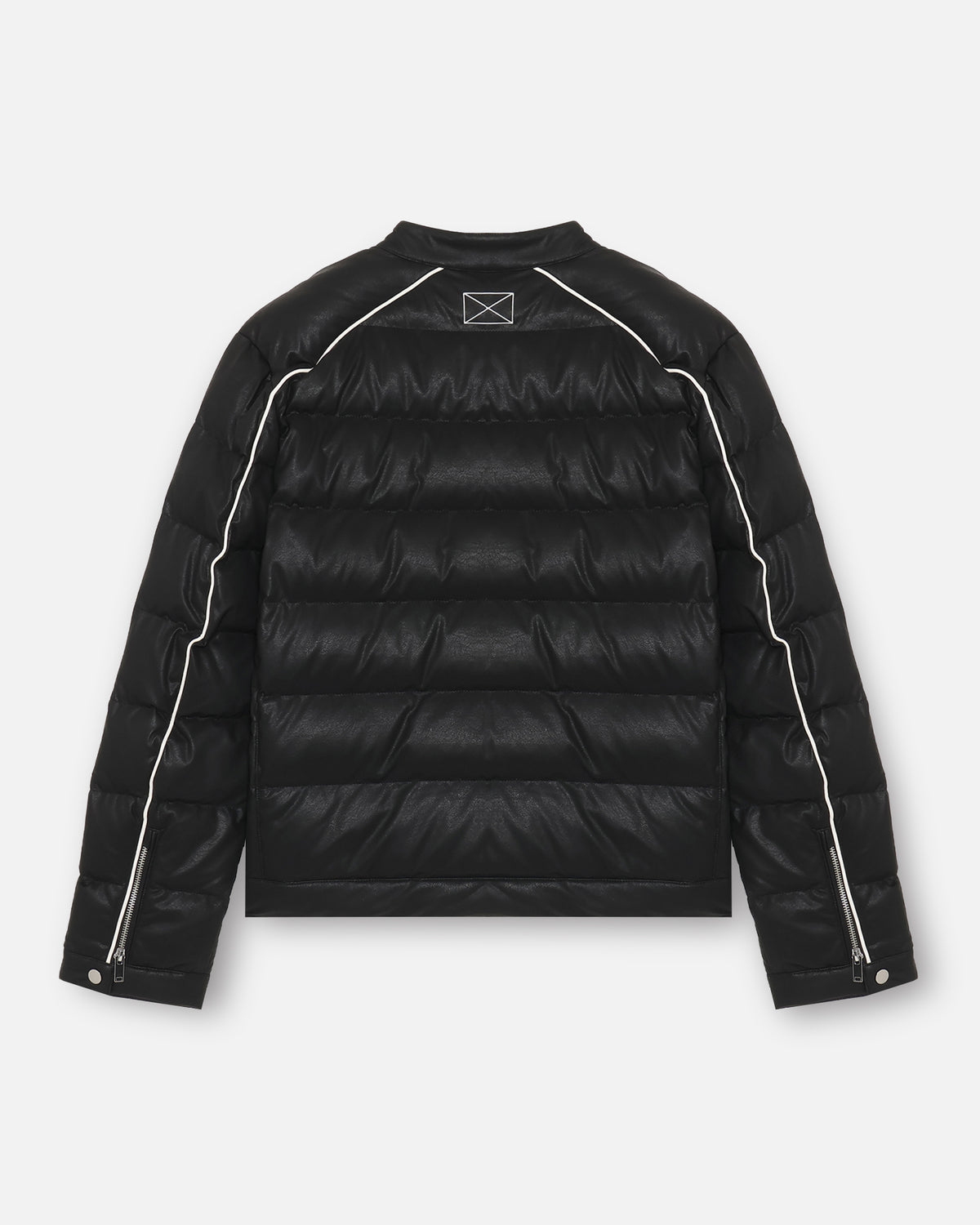 PUFFER BIKER JACKET - BLACK