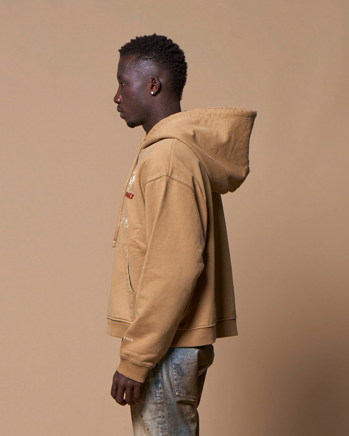 SCRIPT LOGO HOODY - TAN