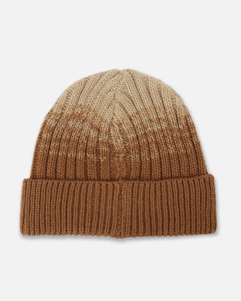 CLASSIC LOGO RIBBED BEANIE - BROWN