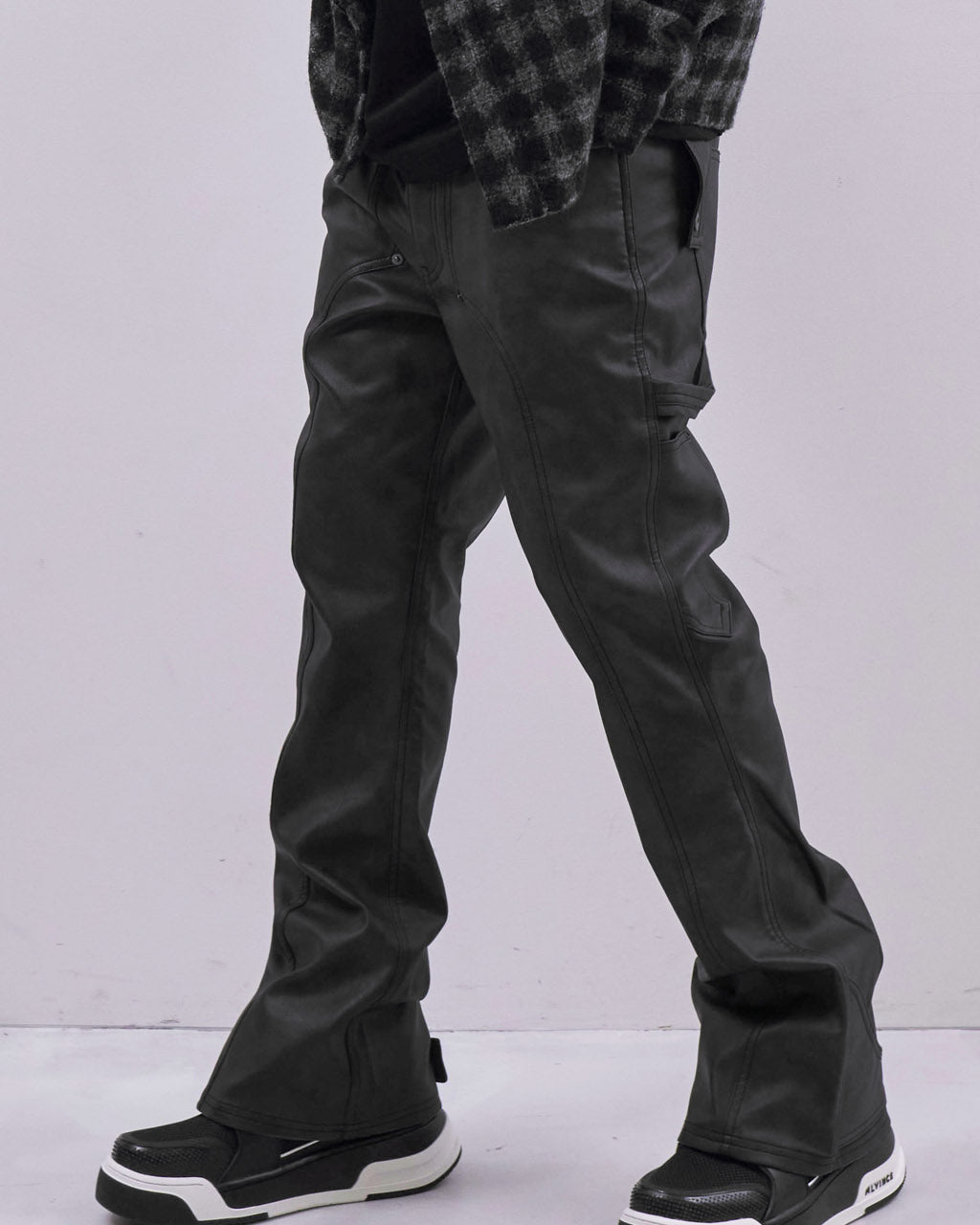 FAUX LEATHER HOLSTER PANTS - BLACK