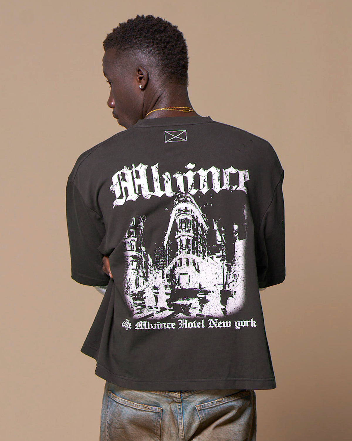 MLV HOTEL LAYERED LS TEE - WASHED BLACK