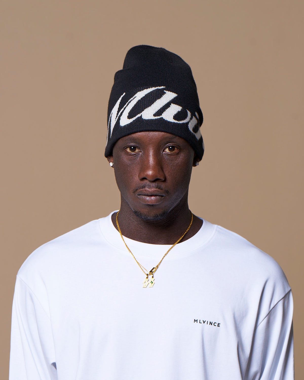 SCRIPT LOGO BEANIE - BLACK