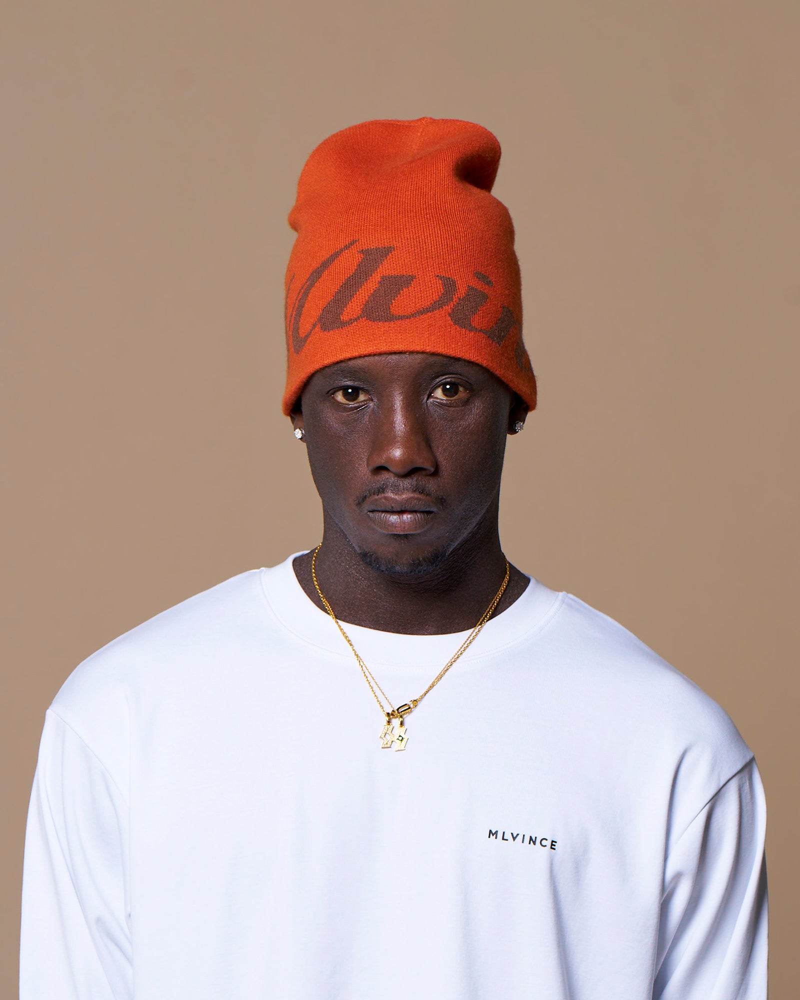 SCRIPT LOGO BEANIE - ORANGE
