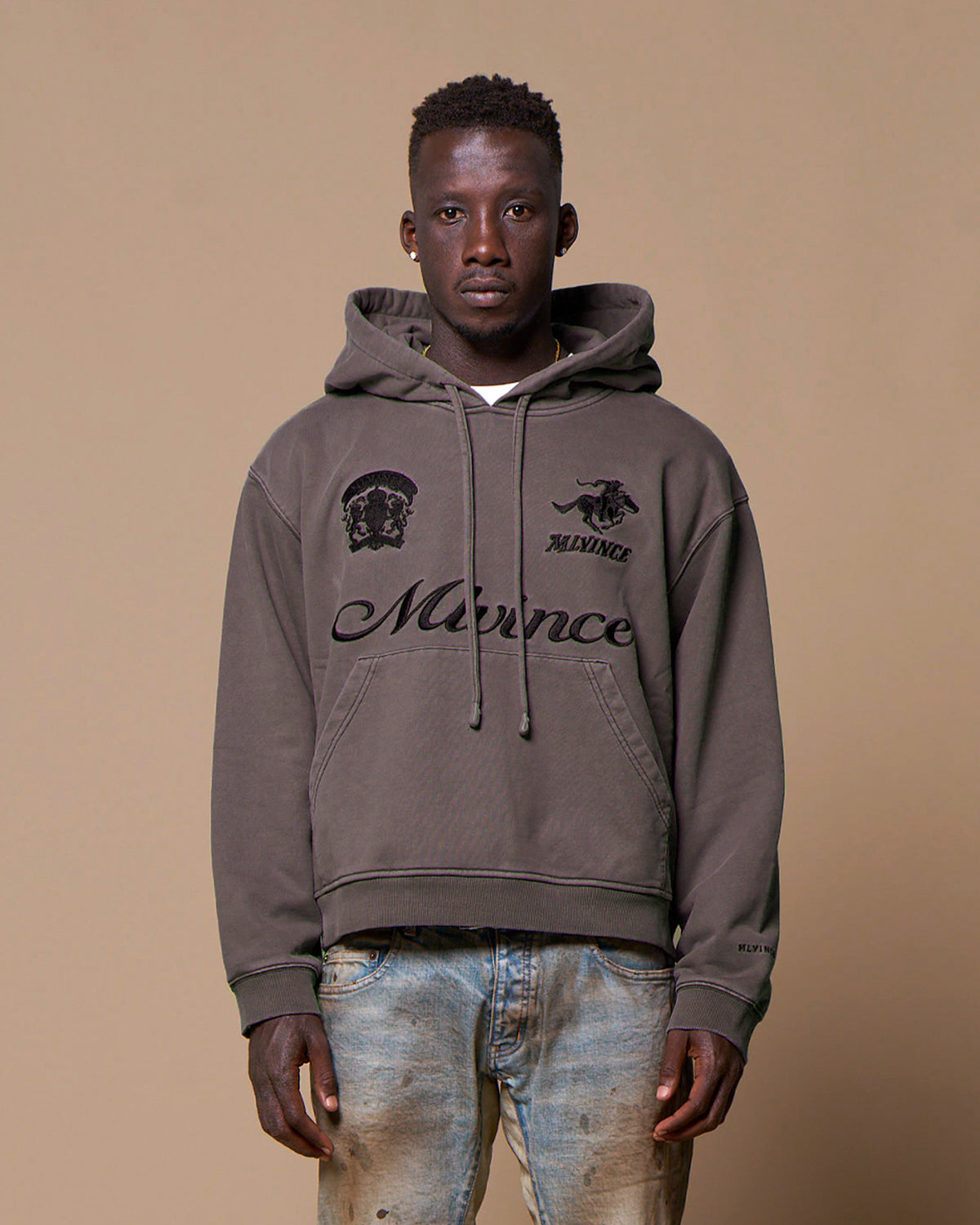 SCRIPT LOGO HOODY - CHARCOAL