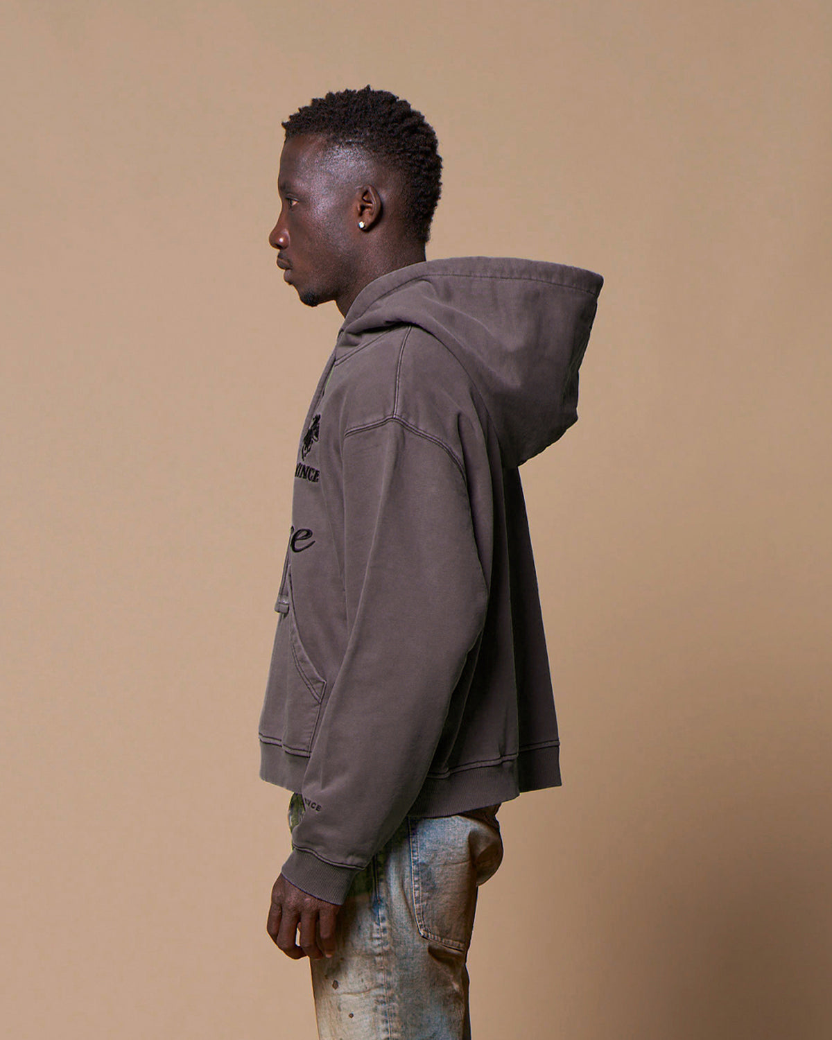 SCRIPT LOGO HOODY - CHARCOAL