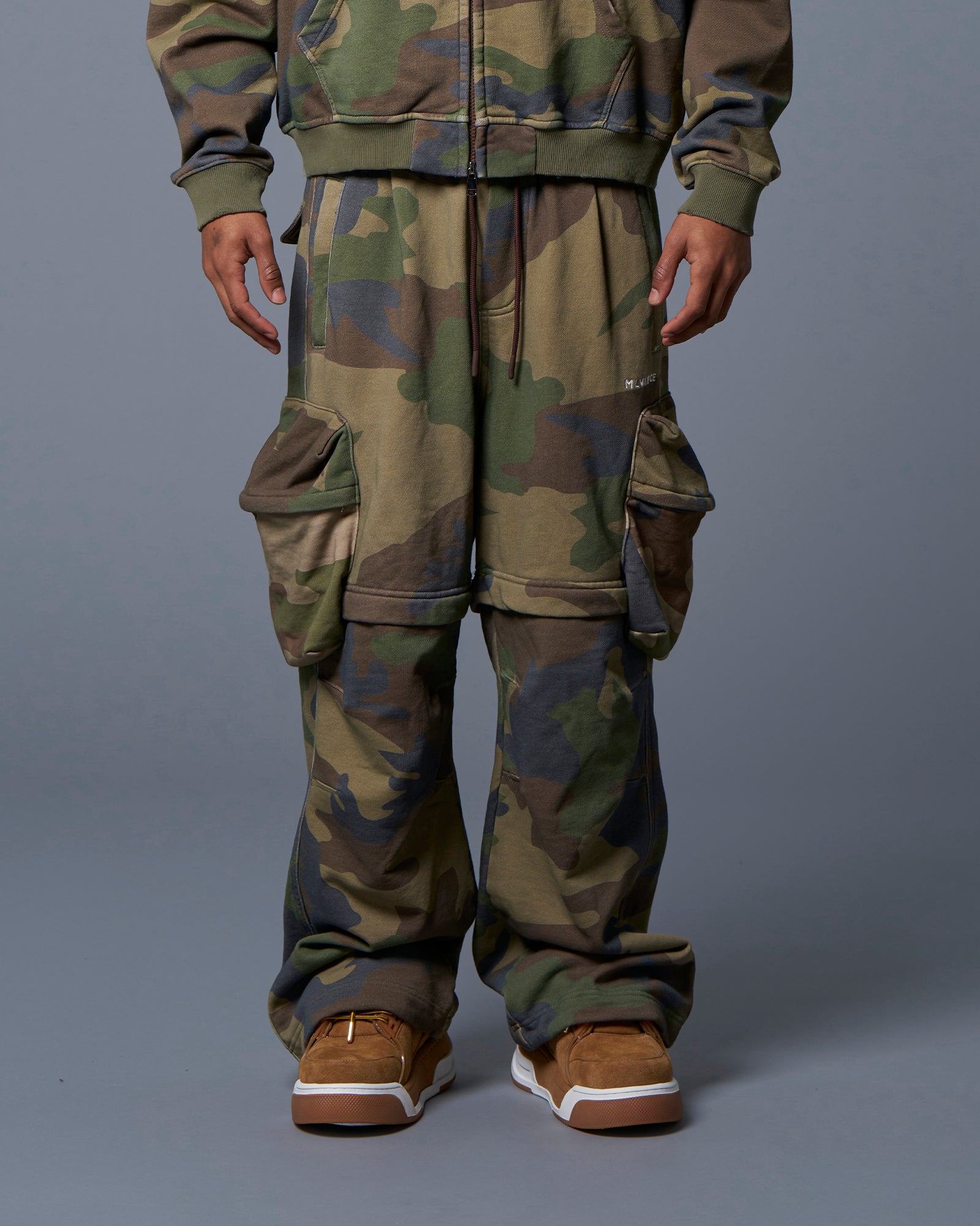 2WAY SWEAT CARGO PANTS - WOODLAND