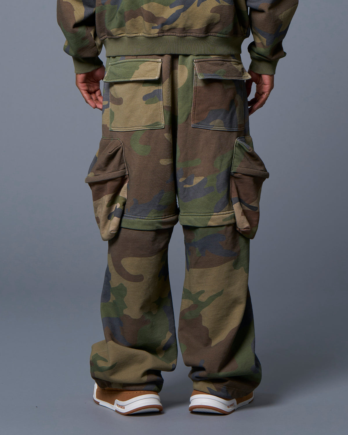 2WAY SWEAT CARGO PANTS - WOODLAND